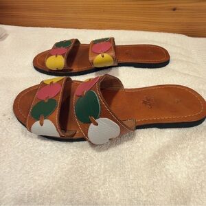 Arteza Colorful Leather Slide Sandals‎